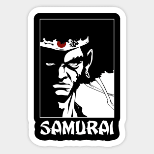 Afro Hair Japan Samurai Sticker